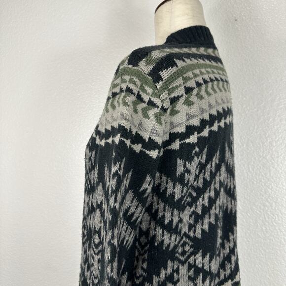 Roxy Cardigan Women Sweater XS/S Blue Green Aztec Tribal Boho Western Open Front - Picture 7 of 14
